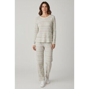 Sam & Olivia Sleepwear Pajama Set Large Lounge Relaxed Stretch Soft Ivory